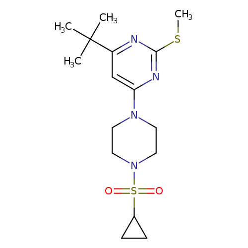 4-tert-butyl-6-[4-(cyclopropanesulfonyl)piperazin-1-yl]-2-(methylsulfanyl)pyrimidine