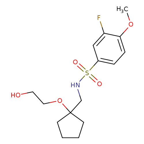 3-fluoro-N-{[1-(2-hydroxyethoxy)cyclopentyl]methyl}-4-methoxybenzene-1-sulfonamide
