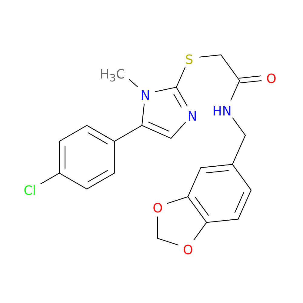 N-[(2H-1,3-benzodioxol-5-yl)methyl]-2-{[5-(4-chlorophenyl)-1-methyl-1H-imidazol-2-yl]sulfanyl}acetamide