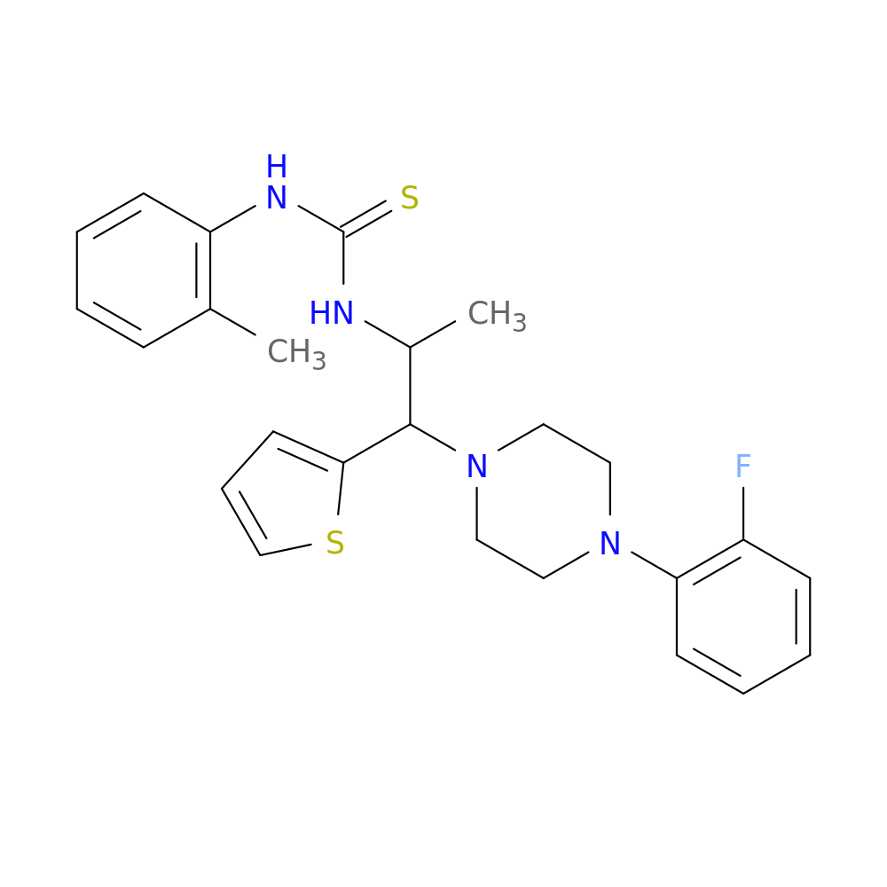 3-{1-[4-(2-fluorophenyl)piperazin-1-yl]-1-(thiophen-2-yl)propan-2-yl}-1-(2-methylphenyl)thiourea