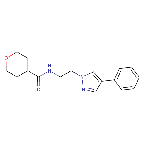 N-[2-(4-phenyl-1H-pyrazol-1-yl)ethyl]oxane-4-carboxamide