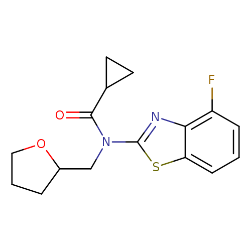 N-(4-fluoro-1,3-benzothiazol-2-yl)-N-[(oxolan-2-yl)methyl]cyclopropanecarboxamide