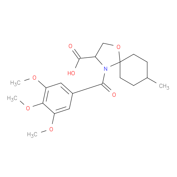 8-methyl-4-(3,4,5-trimethoxybenzoyl)-1-oxa-4-azaspiro[4.5]decane-3-carboxylic acid