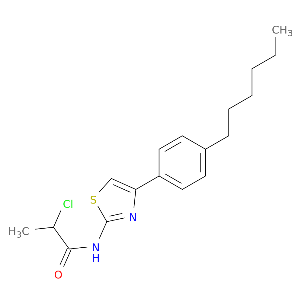 2-chloro-N-[4-(4-hexylphenyl)-1,3-thiazol-2-yl]propanamide