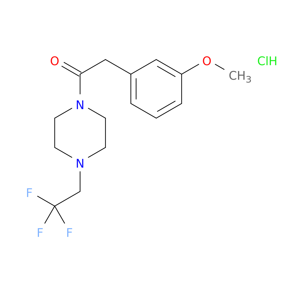2-(3-methoxyphenyl)-1-[4-(2,2,2-trifluoroethyl)piperazin-1-yl]ethan-1-one hydrochloride