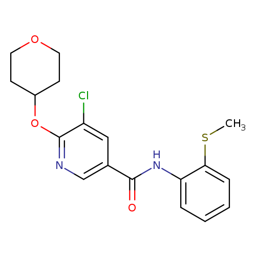 5-chloro-N-[2-(methylsulfanyl)phenyl]-6-(oxan-4-yloxy)pyridine-3-carboxamide