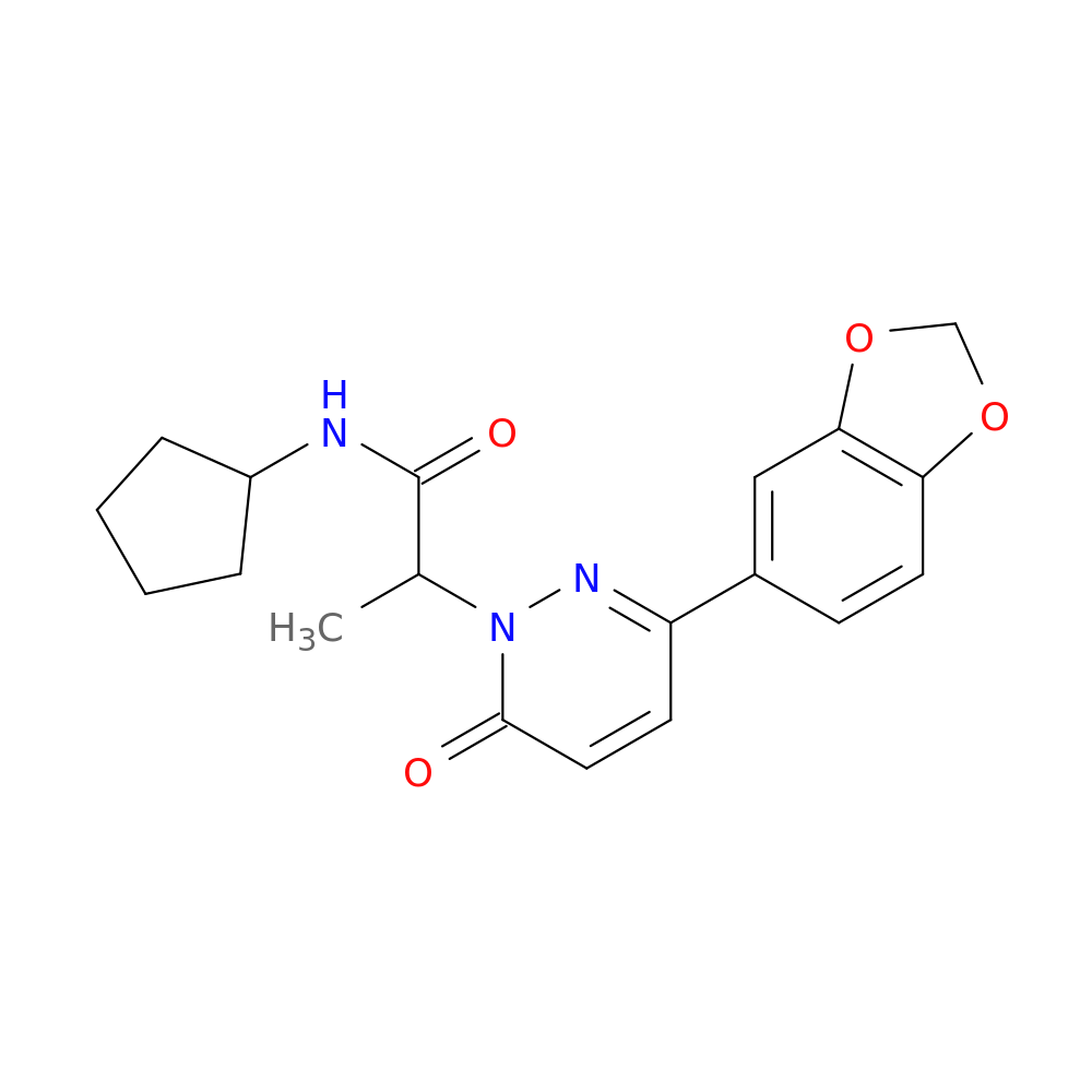 2-[3-(2H-1,3-benzodioxol-5-yl)-6-oxo-1,6-dihydropyridazin-1-yl]-N-cyclopentylpropanamide