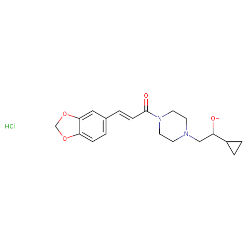 (2E)-3-(2H-1,3-benzodioxol-5-yl)-1-[4-(2-cyclopropyl-2-hydroxyethyl)piperazin-1-yl]prop-2-en-1-one hydrochloride