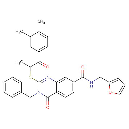 3-benzyl-2-{[1-(3,4-dimethylphenyl)-1-oxopropan-2-yl]sulfanyl}-N-[(furan-2-yl)methyl]-4-oxo-3,4-dihydroquinazoline-7-carboxamide