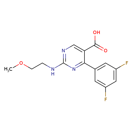 4-(3,5-difluorophenyl)-2-[(2-methoxyethyl)amino]pyrimidine-5-carboxylic acid