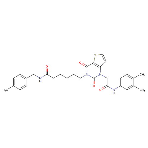 6-(1-{[(3,4-dimethylphenyl)carbamoyl]methyl}-2,4-dioxo-1H,2H,3H,4H-thieno[3,2-d]pyrimidin-3-yl)-N-[(4-methylphenyl)methyl]hexanamide