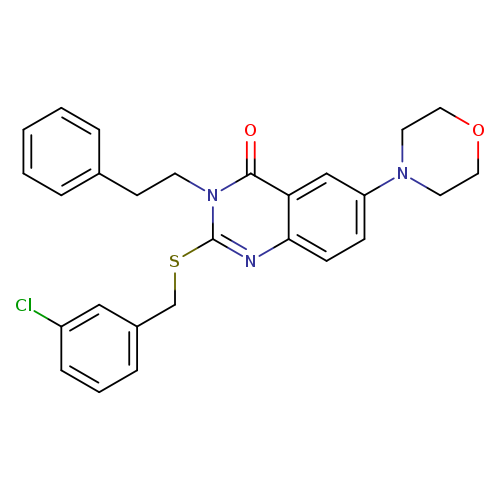 2-{[(3-chlorophenyl)methyl]sulfanyl}-6-(morpholin-4-yl)-3-(2-phenylethyl)-3,4-dihydroquinazolin-4-one