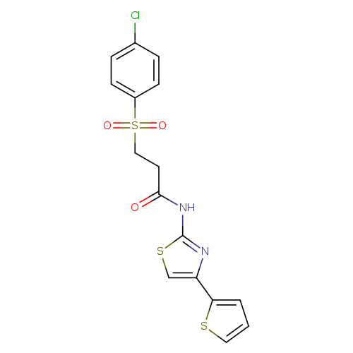 3-(4-chlorobenzenesulfonyl)-N-[4-(thiophen-2-yl)-1,3-thiazol-2-yl]propanamide
