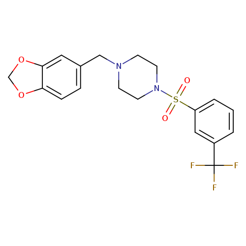 1-(1,3-benzodioxol-5-ylmethyl)-4-{[3-(trifluoromethyl)phenyl]sulfonyl}piperazine