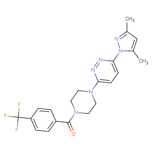 3-(3,5-dimethyl-1H-pyrazol-1-yl)-6-{4-[4-(trifluoromethyl)benzoyl]piperazin-1-yl}pyridazine