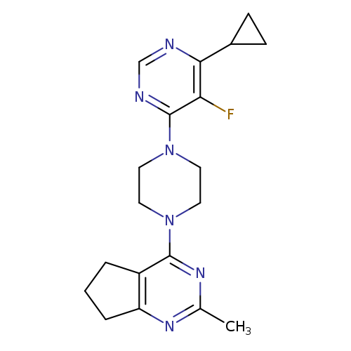 4-cyclopropyl-5-fluoro-6-(4-{2-methyl-5H,6H,7H-cyclopenta[d]pyrimidin-4-yl}piperazin-1-yl)pyrimidine