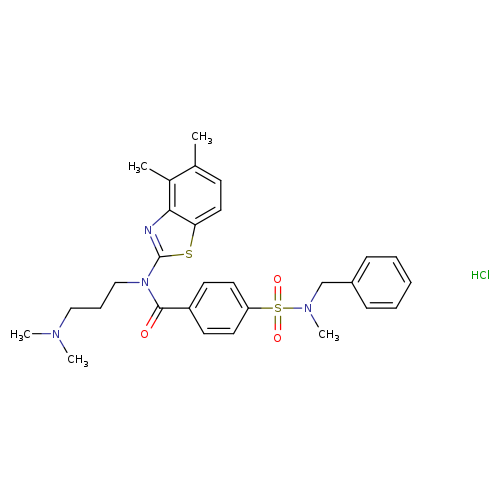 4-[benzyl(methyl)sulfamoyl]-N-(4,5-dimethyl-1,3-benzothiazol-2-yl)-N-[3-(dimethylamino)propyl]benzamide hydrochloride