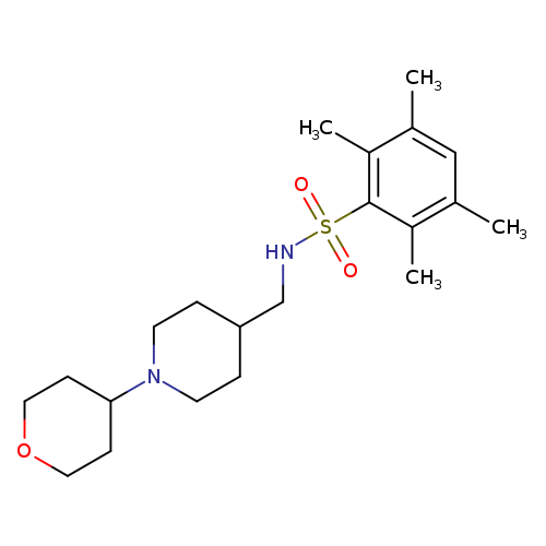 2,3,5,6-tetramethyl-N-{[1-(oxan-4-yl)piperidin-4-yl]methyl}benzene-1-sulfonamide