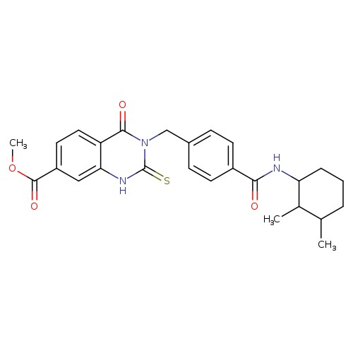 methyl 3-({4-[(2,3-dimethylcyclohexyl)carbamoyl]phenyl}methyl)-4-oxo-2-sulfanylidene-1,2,3,4-tetrahydroquinazoline-7-carboxylate