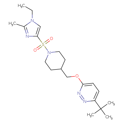 3-tert-butyl-6-({1-[(1-ethyl-2-methyl-1H-imidazol-4-yl)sulfonyl]piperidin-4-yl}methoxy)pyridazine