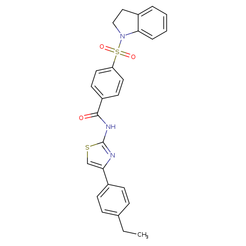 4-(2,3-dihydro-1H-indole-1-sulfonyl)-N-[4-(4-ethylphenyl)-1,3-thiazol-2-yl]benzamide
