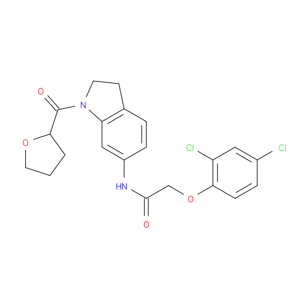 2-(2,4-dichlorophenoxy)-N-[1-(oxolane-2-carbonyl)-2,3-dihydro-1H-indol-6-yl]acetamide