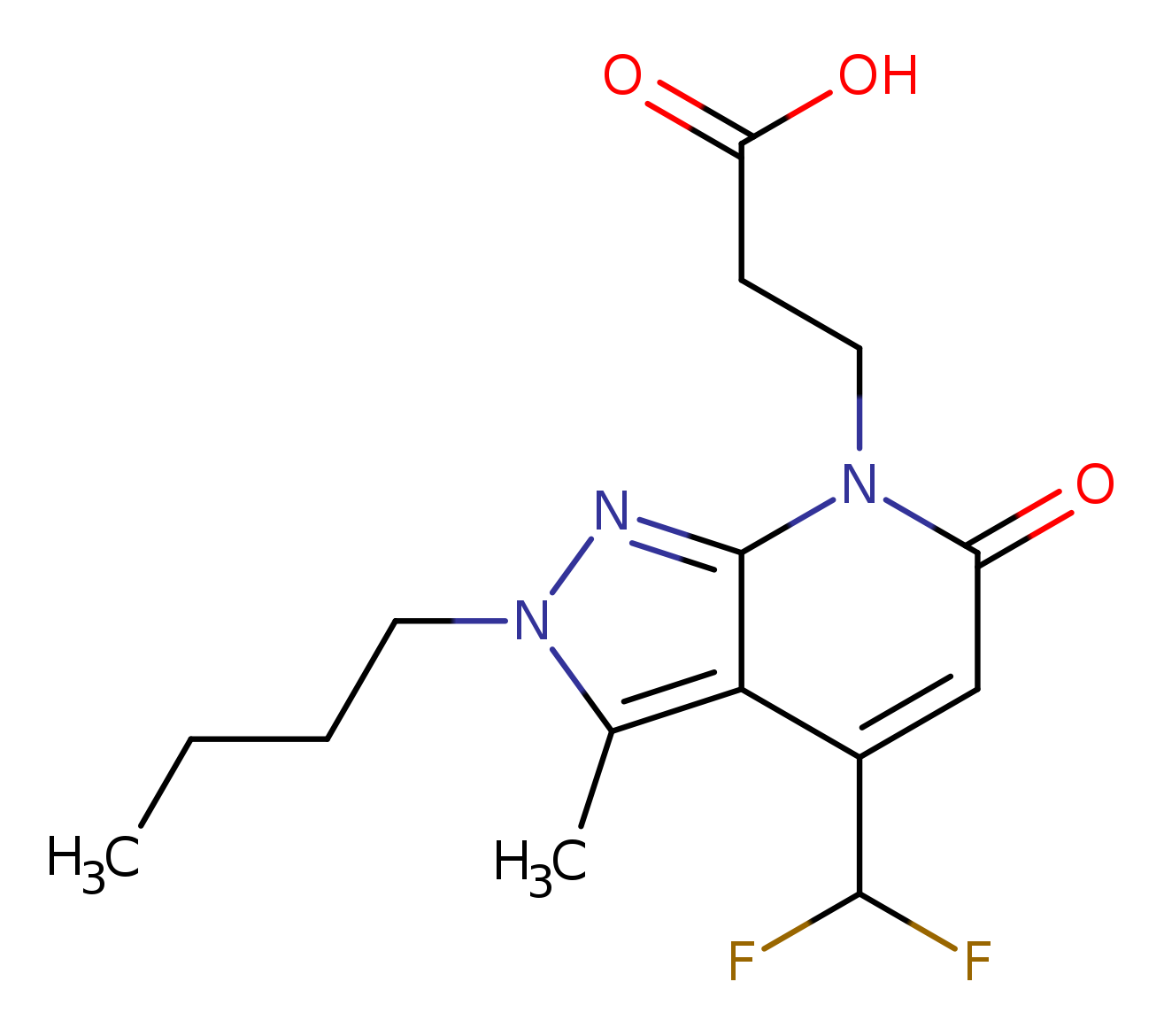 3-(2-Butyl-4-(difluoromethyl)-3-methyl-6-oxo-2H-pyrazolo[3,4-b]pyridin-7(6H)-yl)propanoic acid