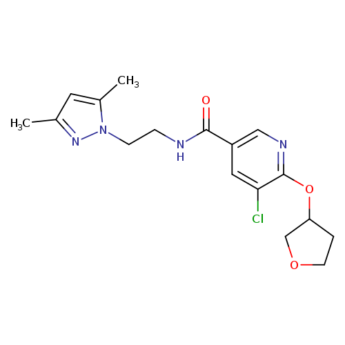 5-chloro-N-[2-(3,5-dimethyl-1H-pyrazol-1-yl)ethyl]-6-(oxolan-3-yloxy)pyridine-3-carboxamide
