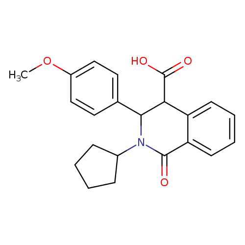 2-cyclopentyl-3-(4-methoxyphenyl)-1-oxo-1,2,3,4-tetrahydroisoquinoline-4-carboxylic acid