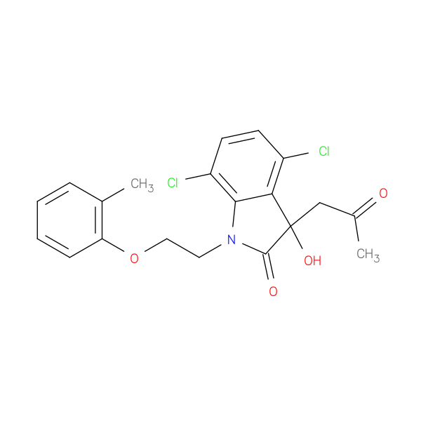 4,7-dichloro-3-hydroxy-1-[2-(2-methylphenoxy)ethyl]-3-(2-oxopropyl)-2,3-dihydro-1H-indol-2-one