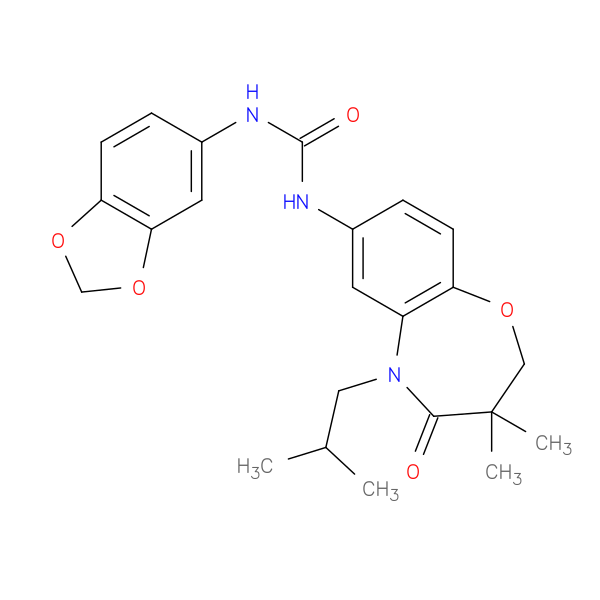 3-(2H-1,3-benzodioxol-5-yl)-1-[3,3-dimethyl-5-(2-methylpropyl)-4-oxo-2,3,4,5-tetrahydro-1,5-benzoxazepin-7-yl]urea
