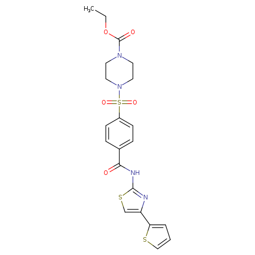 ethyl 4-(4-{[4-(thiophen-2-yl)-1,3-thiazol-2-yl]carbamoyl}benzenesulfonyl)piperazine-1-carboxylate