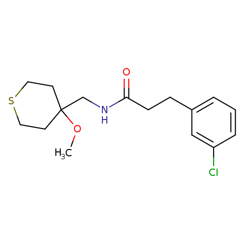 3-(3-chlorophenyl)-N-[(4-methoxythian-4-yl)methyl]propanamide