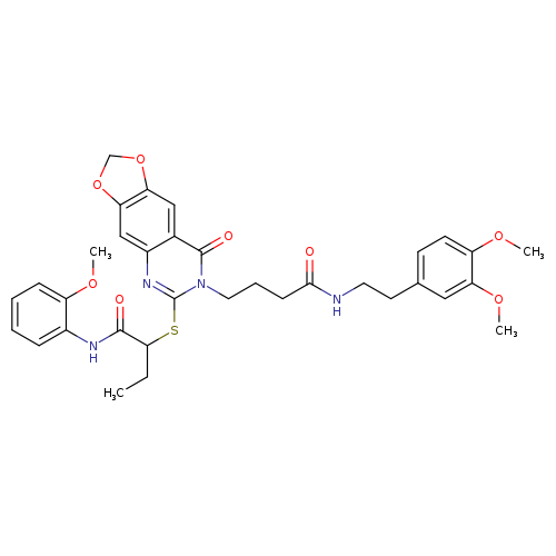 2-{[7-(3-{[2-(3,4-dimethoxyphenyl)ethyl]carbamoyl}propyl)-8-oxo-2H,7H,8H-[1,3]dioxolo[4,5-g]quinazolin-6-yl]sulfanyl}-N-(2-methoxyphenyl)butanamide