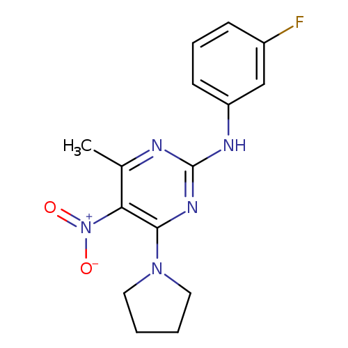 N-(3-fluorophenyl)-4-methyl-5-nitro-6-(pyrrolidin-1-yl)pyrimidin-2-amine