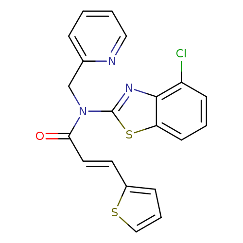 (2E)-N-(4-chloro-1,3-benzothiazol-2-yl)-N-[(pyridin-2-yl)methyl]-3-(thiophen-2-yl)prop-2-enamide