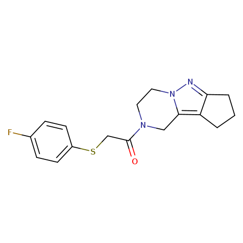 2-[(4-fluorophenyl)sulfanyl]-1-{7,8,11-triazatricyclo[6.4.0.0^{2,6}]dodeca-1,6-dien-11-yl}ethan-1-one