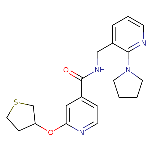 N-{[2-(pyrrolidin-1-yl)pyridin-3-yl]methyl}-2-(thiolan-3-yloxy)pyridine-4-carboxamide
