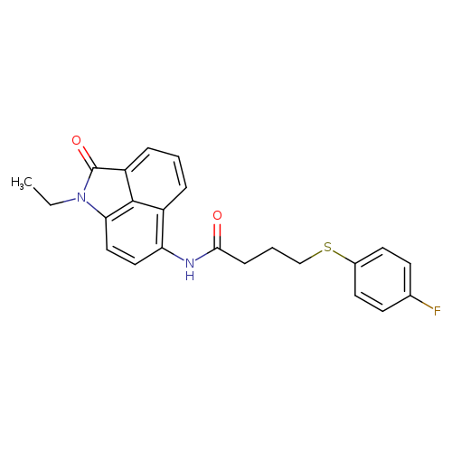 N-{2-ethyl-3-oxo-2-azatricyclo[6.3.1.0^{4,12}]dodeca-1(11),4,6,8(12),9-pentaen-9-yl}-4-[(4-fluorophenyl)sulfanyl]butanamide
