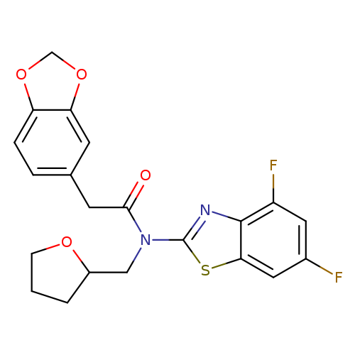 2-(2H-1,3-benzodioxol-5-yl)-N-(4,6-difluoro-1,3-benzothiazol-2-yl)-N-[(oxolan-2-yl)methyl]acetamide