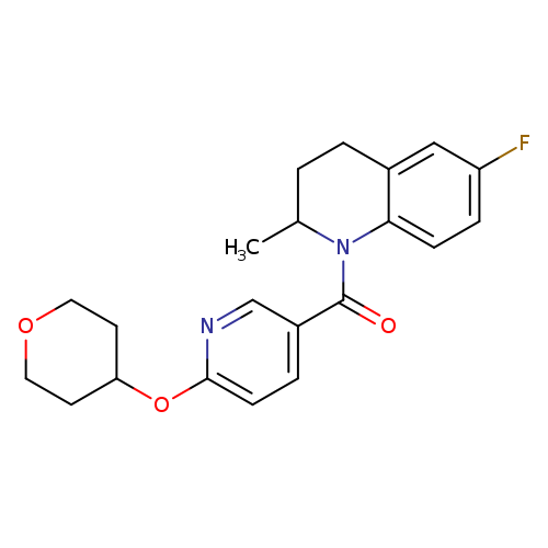 6-fluoro-2-methyl-1-[6-(oxan-4-yloxy)pyridine-3-carbonyl]-1,2,3,4-tetrahydroquinoline
