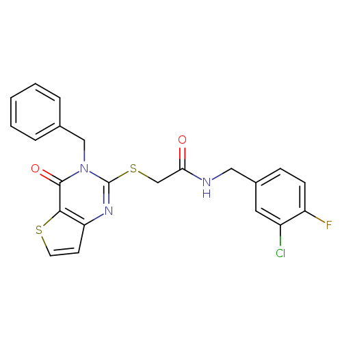 2-({3-benzyl-4-oxo-3H,4H-thieno[3,2-d]pyrimidin-2-yl}sulfanyl)-N-[(3-chloro-4-fluorophenyl)methyl]acetamide