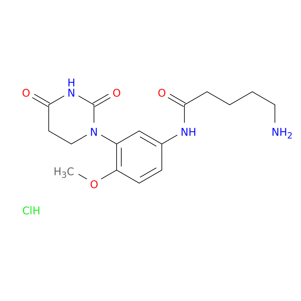 5-amino-N-[3-(2,4-dioxo-1,3-diazinan-1-yl)-4-methoxyphenyl]pentanamide hydrochloride