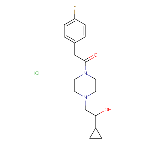 1-[4-(2-cyclopropyl-2-hydroxyethyl)piperazin-1-yl]-2-(4-fluorophenyl)ethan-1-one hydrochloride