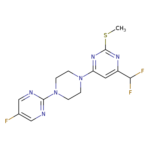4-(difluoromethyl)-6-[4-(5-fluoropyrimidin-2-yl)piperazin-1-yl]-2-(methylsulfanyl)pyrimidine
