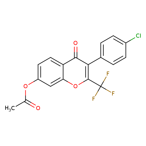 3-(4-chlorophenyl)-4-oxo-2-(trifluoromethyl)-4H-chromen-7-yl acetate