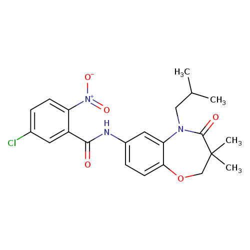 5-chloro-N-[3,3-dimethyl-5-(2-methylpropyl)-4-oxo-2,3,4,5-tetrahydro-1,5-benzoxazepin-7-yl]-2-nitrobenzamide