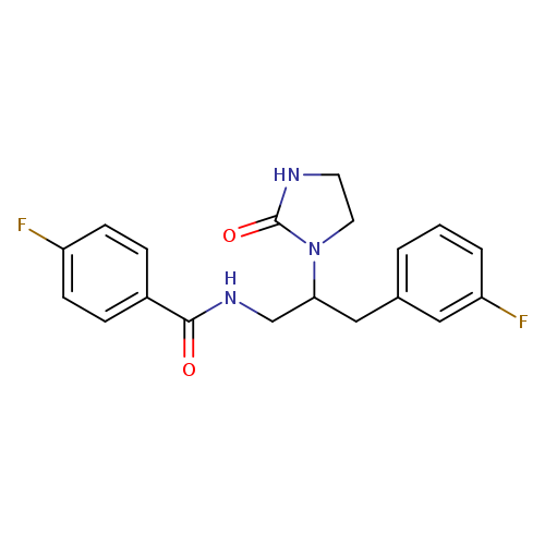 4-fluoro-N-[3-(3-fluorophenyl)-2-(2-oxoimidazolidin-1-yl)propyl]benzamide