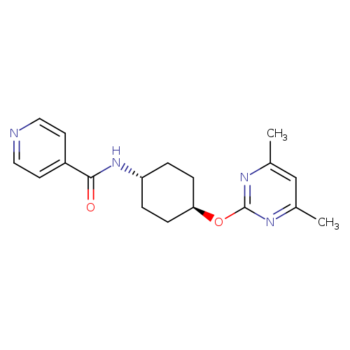 N-[(1r,4r)-4-[(4,6-dimethylpyrimidin-2-yl)oxy]cyclohexyl]pyridine-4-carboxamide