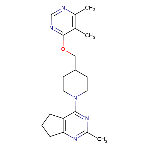4,5-dimethyl-6-[(1-{2-methyl-5H,6H,7H-cyclopenta[d]pyrimidin-4-yl}piperidin-4-yl)methoxy]pyrimidine